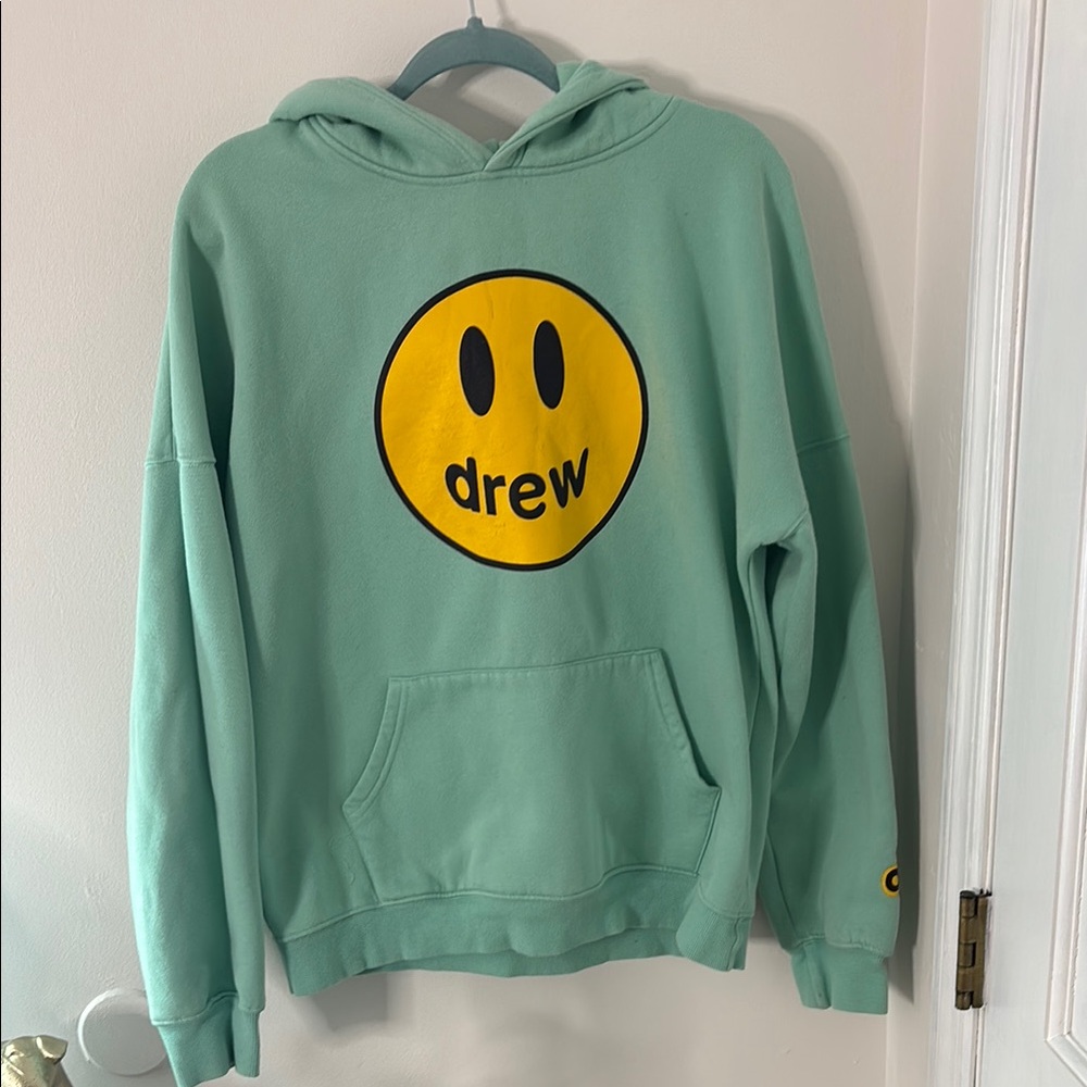 DREW Mint Green Hoodie with Yellow Smiley